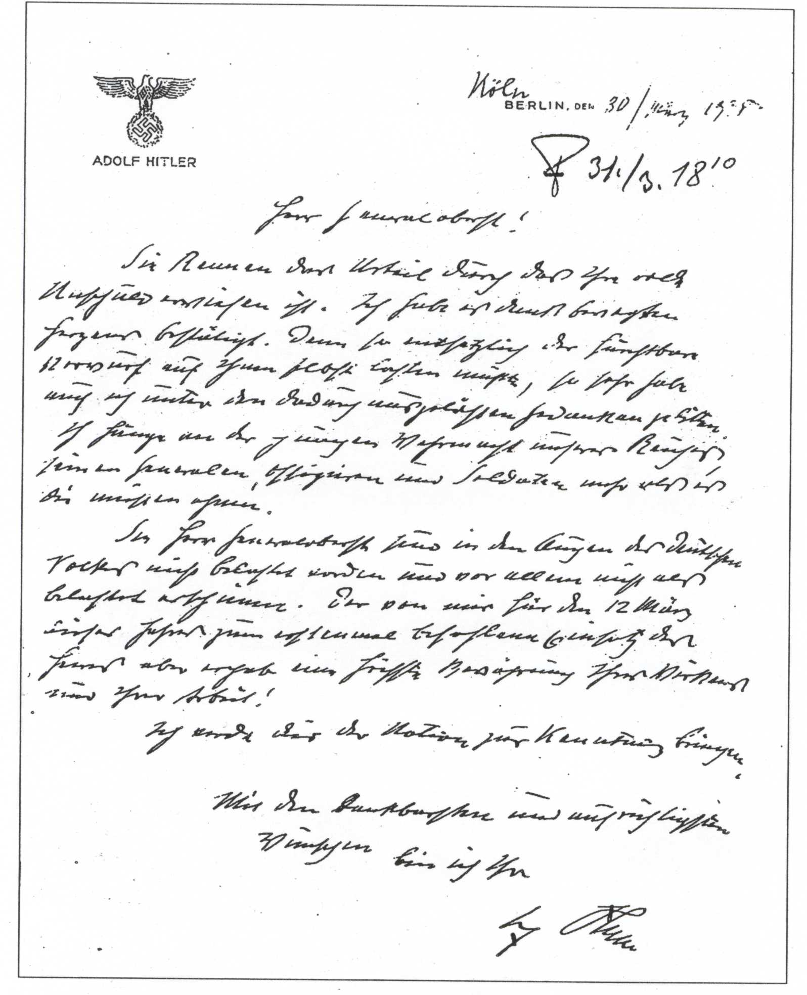 Почерк Гитлера