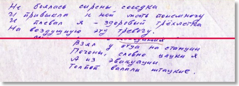 Почерк Владимира Высоцкого